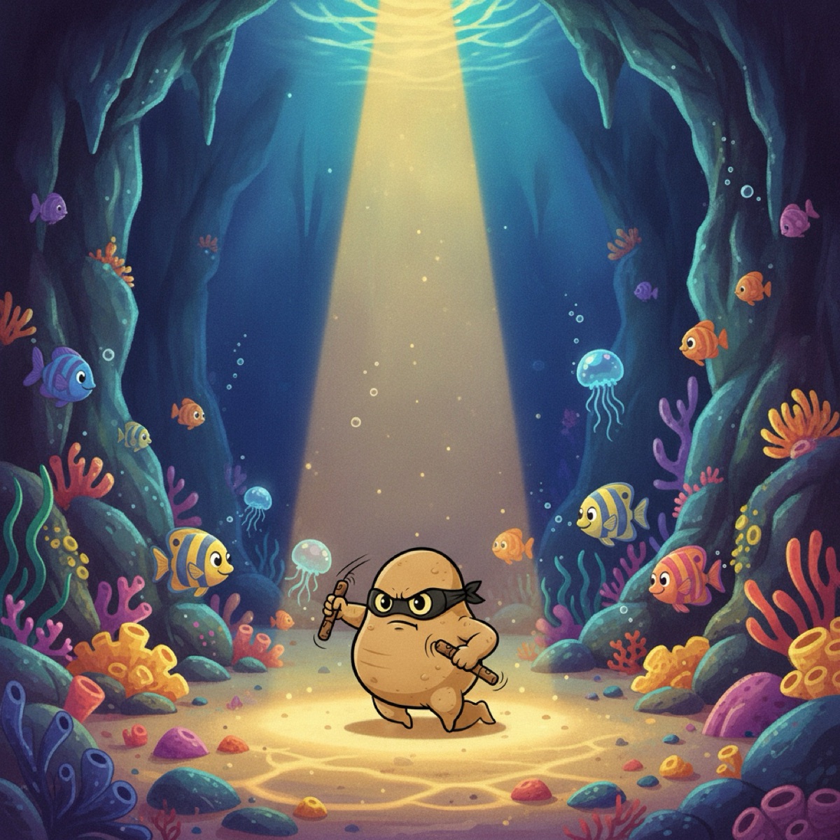 Deep in the Ocean Cave