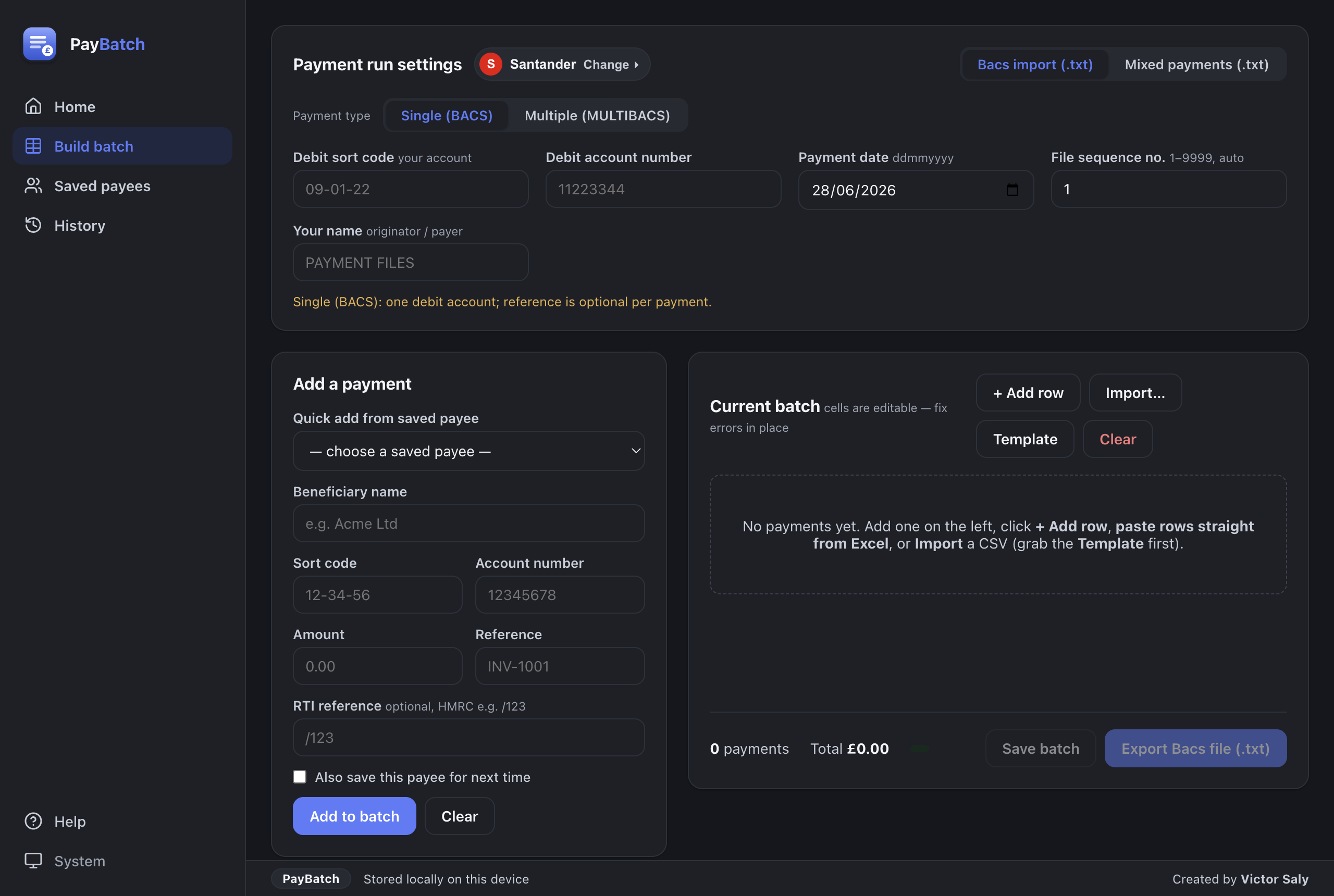 Build batch screen in dark mode